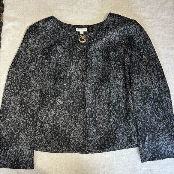 Elegant Black and Gray Lace Jacket - Picture 1 of 3